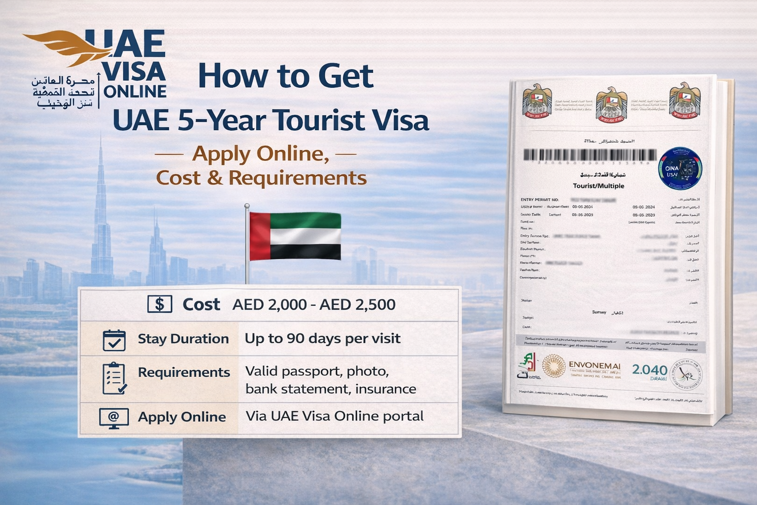 how to get uae 5-year tourist visa | apply online, cost, requirements