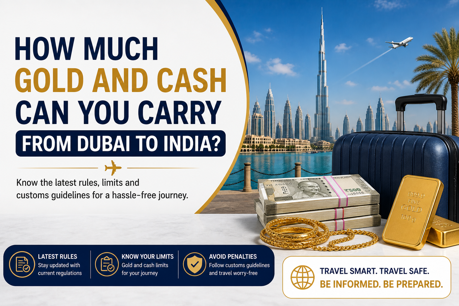 gold & cash limit from dubai to india | indian customs rules explained