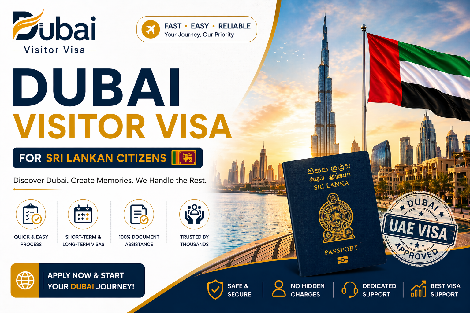dubai visitor visa for sri lankans | requirements, fees & application