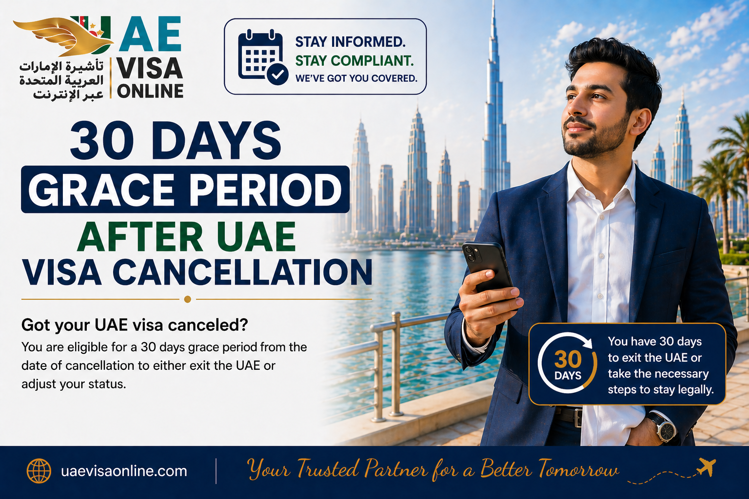 30 days grace period after uae visa cancelation 2024