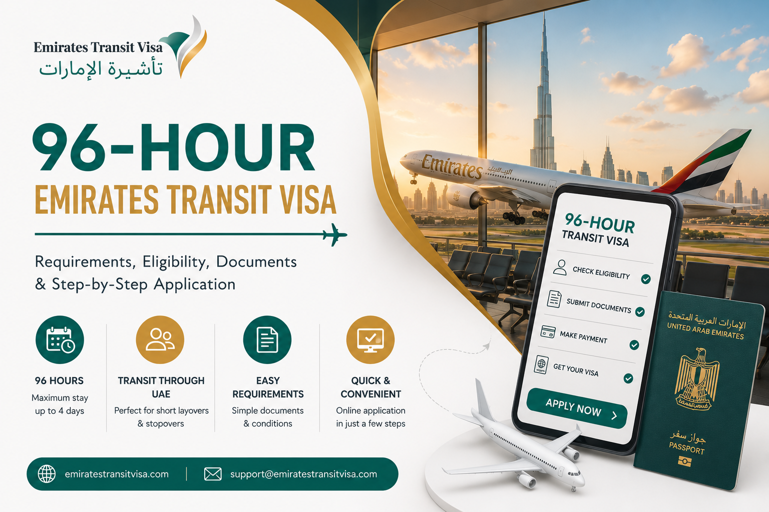 uae 96-hour emirates transit visa 2026 - requirements, fees, apply fast
