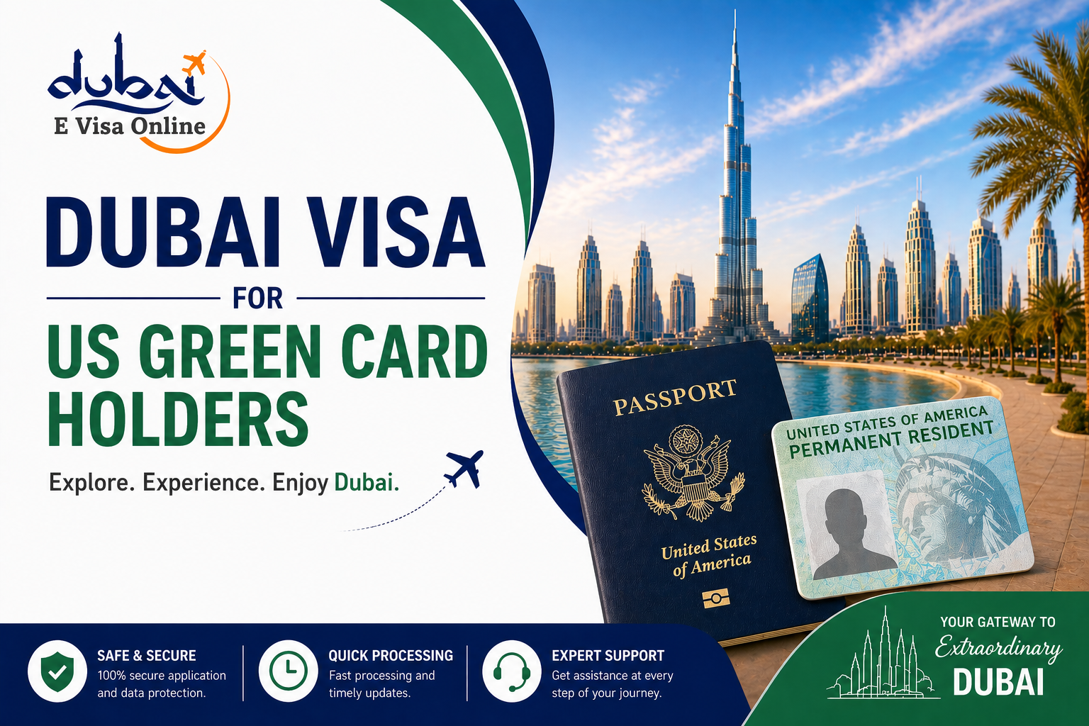 dubai visa for us green card holders 2026 | apply online & requirements