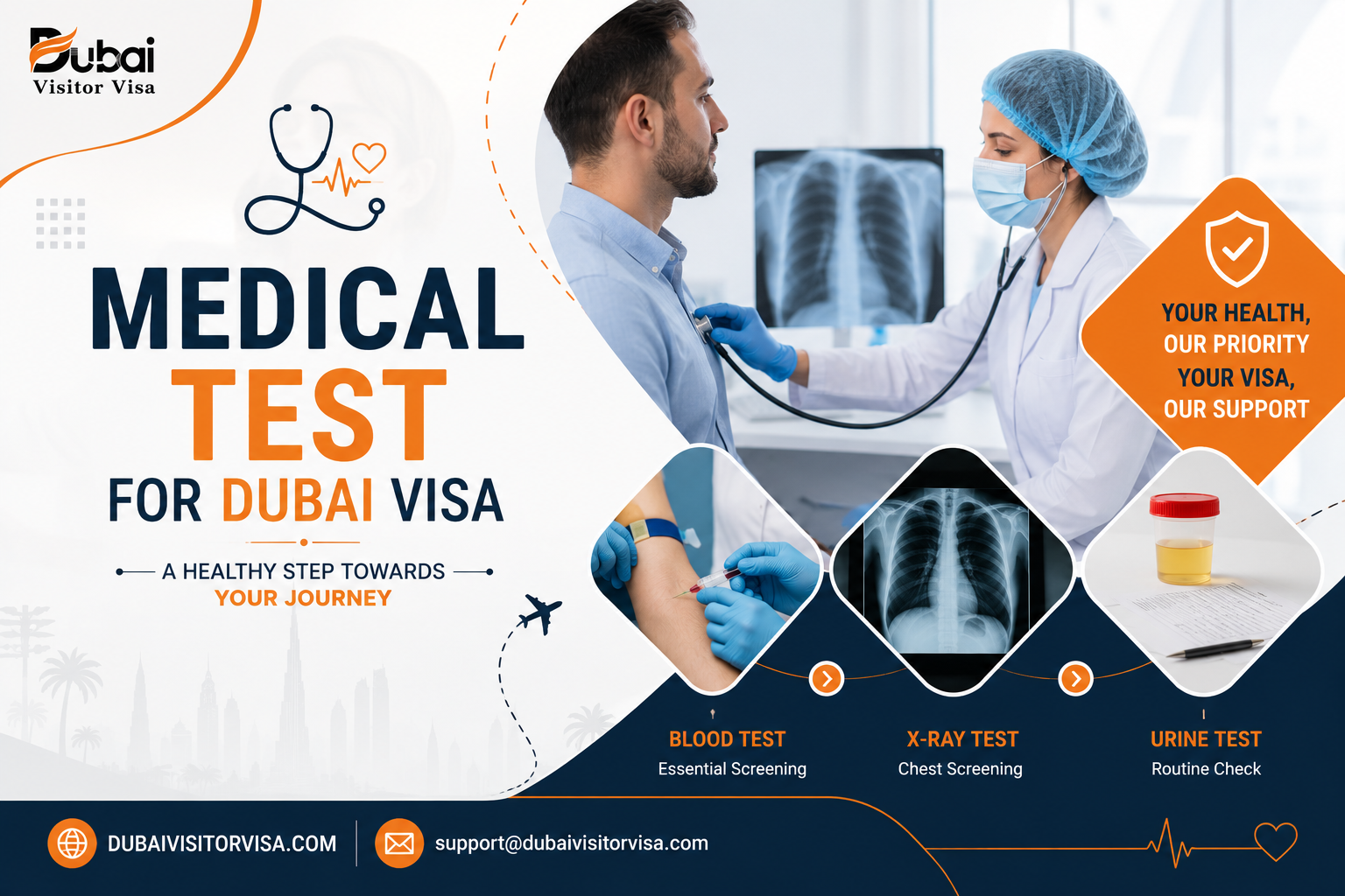 medical test for dubai visa: process, price & documents