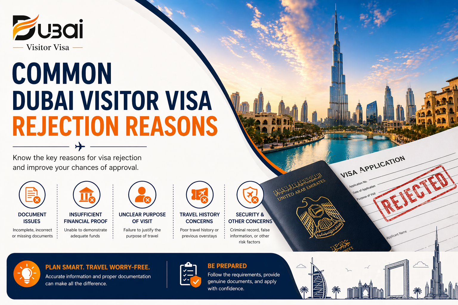 dubai visitor visa rejection reasons & how to avoid refusal