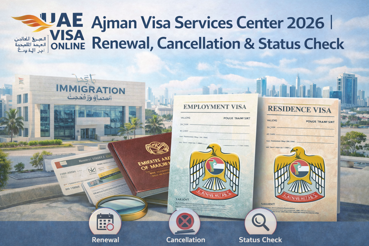 ajman visa services center 2026 | renewal, cancellation & status check